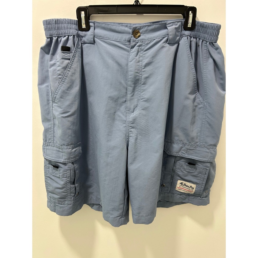 Bimini Bay Outfitters Mens 40 Cargo Fishing Shorts Blue Nylon Performance Gear